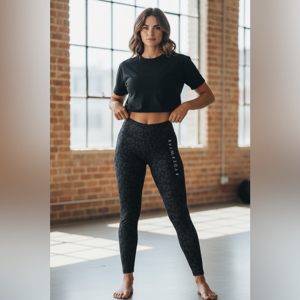 Ryderwear Black Leopard Leggings